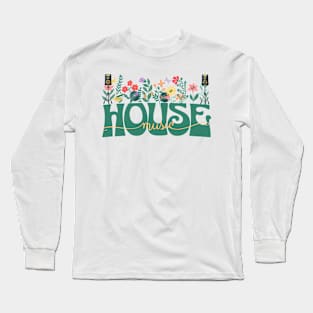 HOUSE MUSIC  - Beats In Bloom (green/orange/pink) Long Sleeve T-Shirt